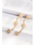 Bfs 316L Çelik Gold Renk Italyan Zincir Papatya Küpe 1