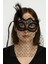 Bfs siyah Renk Siyah Puantiyeli Duvaklı Incili Parti Maskesi 4