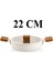 Ceramoni Seramik Tava 24 cm ve 22 cm Kapaklı Sahan Seti – Krem 2