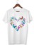 Kelebekli Çocuk Yetişkin Beyaz T-Shirt Kalpli Kelebekli Unisex Çocuk Tişört 1