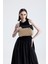 Kadın Siyah Çerçeveli Balık Sırtı Jüt Clutch El Çantası 9