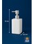 Gümüş Başlıklı Şık ve Dayanıklı Beyaz Banyo Lavabo Sabunluk Dispenseri 12×6,5 cm 1