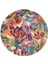 Çiçek Desenli Yıkanabilir Yuvarlak Halı 3