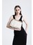 Kadın Krem Otantik Desen Clutch Çanta 4