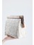 Kadın Krem Otantik Desen Clutch Çanta 5