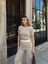 Crop Pantolon Biyeli Takım Bej 4