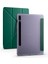 Galaxy Tab S7 Plus T970 Kılıf Uyumlu Lckc Tri Folding Kalem Bölmeli Standlı Kılıf-Koyu Yeşil 1