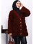 Bordo Düğmeli Angora Hırka 1