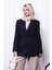 Lacivert Kruvaze Yaka Düğmeli Blazer Ceket 1