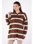 Çizgili Triko Tunik Kahve - 27741-KAHVE 1