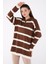 Çizgili Triko Tunik Kahve - 27741-KAHVE 2