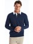 Lcwaıkıkı Classic Indigo Polo Yaka Uzun Kollu Erkek Sweatshirt 2