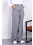 Gri Palazzo Geniş Paça Pantolon 3