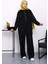 Siyah Çıtçıt Detaylı Tunik Pantolonlu Takım 1