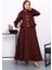 Bordo Crop Ceket Etekli Scuba Takım 2