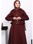 Bordo Crop Ceket Etekli Scuba Takım 3