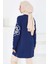 Kolları Nakış Detaylı Modal Tunik Lacivert - 27703 4