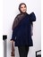 Lacivert Volanlı Angora Yumoş Triko Tunik 1