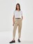 Lcw Vision Bej Beli Kemerli Loose Fit Kadın Pantolon 1