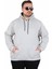 Büyük Beden Erkek Basic Sweat Kapüşonlu 11700 Grı 2