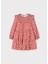 Kız Çocuk Kırmızı Desenli Elbise (4-10 Yaş) – Uzun Kollu, Bisiklet Yaka, Pamuk Astarlı 4
