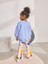 Kız Çocuk Pamuklu Mavi Sweatshirt ve Renkli Puantiyeli Flare Pantolon Takım - Enerjik Stil 3