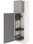 Temizlik Dolabı, Bodbyn Gri-Koyu Gri, 60X60X200 Cm, 2 Kapaklı 1