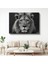 Aslan Portresi - Siyah Beyaz Asaletin Yüzü Kanvas Tablo 1