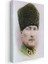 Yeşil Kalpaklı Atatürk - Askeri Üniforma Portresi Kanvas Tablo 3