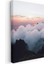 Bulutların Üstünde - Pembe Gökyüzünde Dağ Zirveleri Kanvas Tablo 3