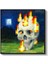 Minecraft - Skull On Fire Piksel Kanvas Tablo 2