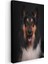 Collie Köpek - Siyah Zeminde Gülümseyen Sadık Dost Kanvas Tablo 3