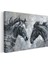 Siyah Beyaz Buluşma - Modern Tarzda At Başları Kanvas Tablo 3
