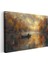 Sonbahar Gölü - Sisli Kayık Yolculuğu Kanvas Tablo 3