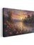 Gül Bahçesi - Altın Gün Batımında Nehir Kıyısı Kanvas Tablo 3