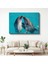 Sevgi Dolu Yunuslar - Turkuaz Suda Buluşma Anı Kanvas Tablo 1