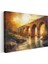 Taş Kemer Köprü - Altın Işıklı Suluboya Mimari Kanvas Tablo 3