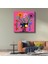 Renkli Çiçek Portresi - Neşeli Soyut Figür Kanvas Tablo 1