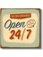 Open 24/7 - Vintage Dükkan Tabelası Kanvas Tablo 2