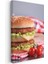Çift Katlı Hamburger - Peynirli Leziz Fast Food Kanvas Tablo 3