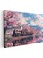 Kiraz Çiçekli Yolculuk - Dağ Eteklerinde Ilerleyen Nostaljik Tren Kanvas Tablo 3