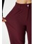 Likra Serisi Flex Bel Lastikli Esnek Bordo Palazzo Pantolon 4