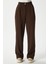 Likra Serisi Flex Bel Lastikli Esnek Kahverengi Palazzo Pantolon 2