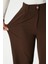 Likra Serisi Flex Bel Lastikli Esnek Kahverengi Palazzo Pantolon 3