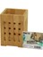 Büyük - Pencereli KARE=10X10CM Ahşap Bambu Kaşıklık Organizer (4887) 1