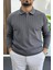 Erkek Açık Yaka Normal Kalıp Kazak Antrasit EDW412 1
