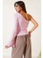 Tek Omuzlu Basic Bluz Pembe T4275 4