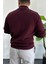 Erkek Yarım Fermuarlı Normal Kalıp Kazak Bordo EDW411 3