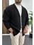 Erkek Düğmeli Rahat Kesim Hırka Siyah EDW416 2