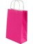 Çanta Beyaz Kraft 18X24X9 cm Burgu Sap Pembe 50 Adet 1